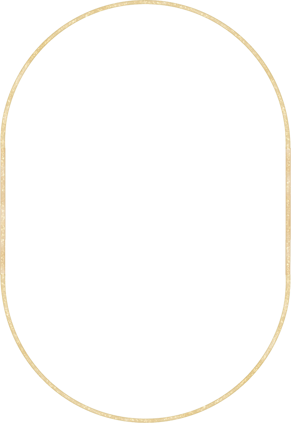 gold glitter oval frame